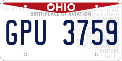 OH license plate GPU3759