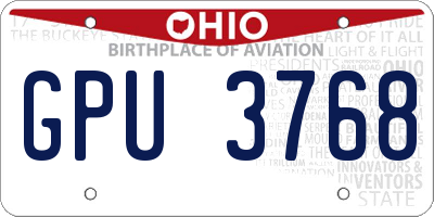 OH license plate GPU3768