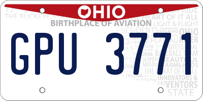 OH license plate GPU3771