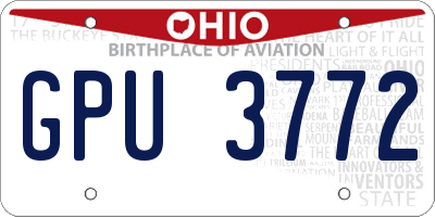 OH license plate GPU3772