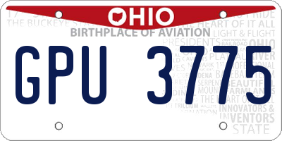 OH license plate GPU3775