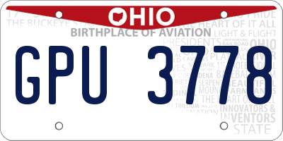 OH license plate GPU3778