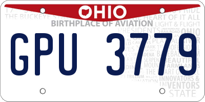 OH license plate GPU3779