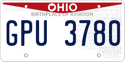 OH license plate GPU3780