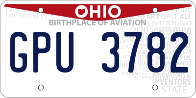 OH license plate GPU3782