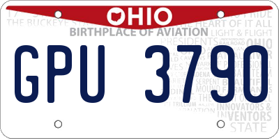 OH license plate GPU3790