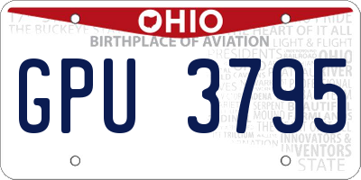 OH license plate GPU3795