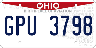 OH license plate GPU3798