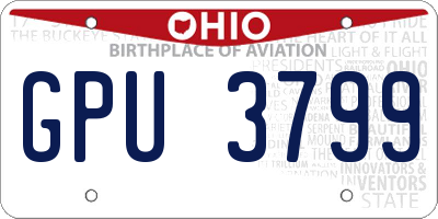 OH license plate GPU3799