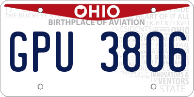 OH license plate GPU3806