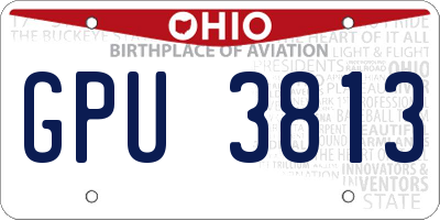 OH license plate GPU3813