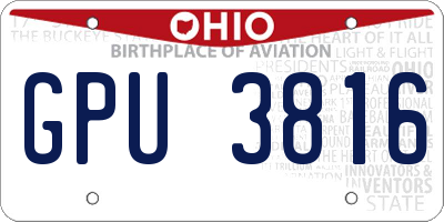 OH license plate GPU3816