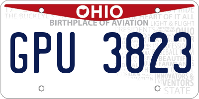 OH license plate GPU3823