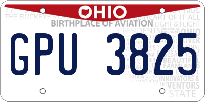OH license plate GPU3825