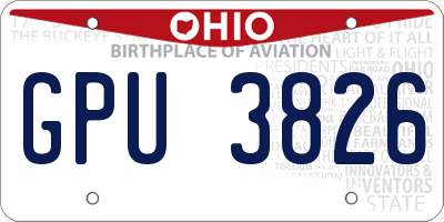 OH license plate GPU3826