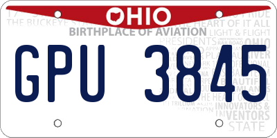 OH license plate GPU3845