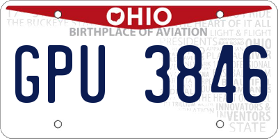 OH license plate GPU3846