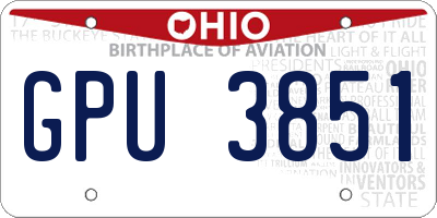 OH license plate GPU3851