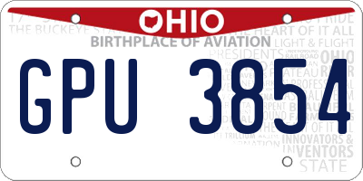 OH license plate GPU3854