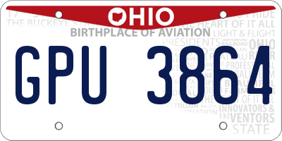 OH license plate GPU3864