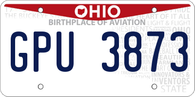 OH license plate GPU3873