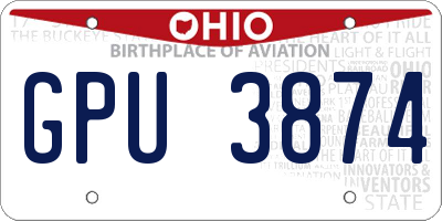 OH license plate GPU3874
