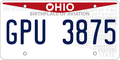 OH license plate GPU3875