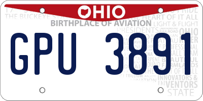 OH license plate GPU3891