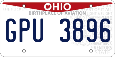 OH license plate GPU3896