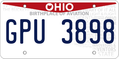 OH license plate GPU3898