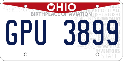 OH license plate GPU3899