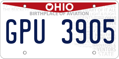 OH license plate GPU3905