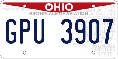 OH license plate GPU3907