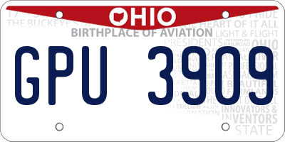 OH license plate GPU3909