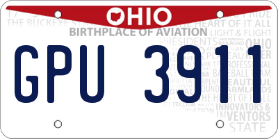OH license plate GPU3911