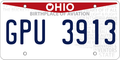 OH license plate GPU3913