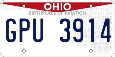 OH license plate GPU3914