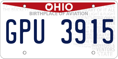 OH license plate GPU3915