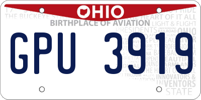 OH license plate GPU3919