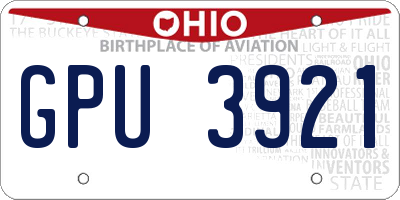 OH license plate GPU3921