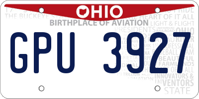 OH license plate GPU3927
