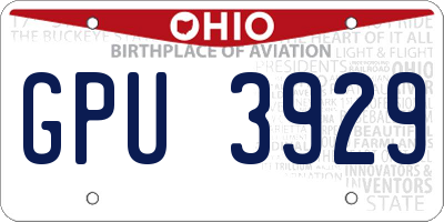 OH license plate GPU3929