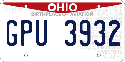 OH license plate GPU3932