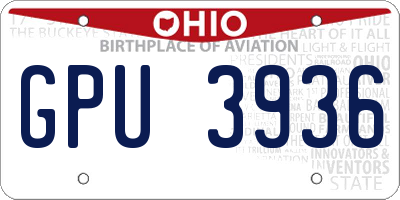 OH license plate GPU3936