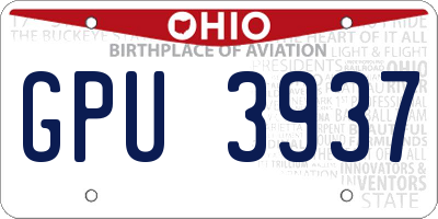OH license plate GPU3937