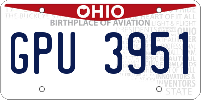 OH license plate GPU3951