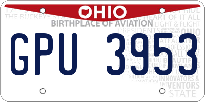 OH license plate GPU3953