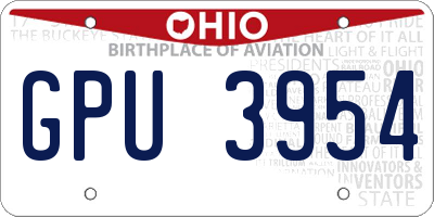 OH license plate GPU3954