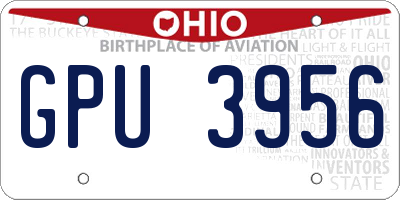 OH license plate GPU3956