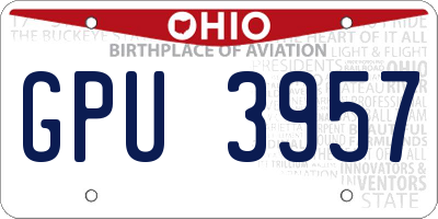 OH license plate GPU3957